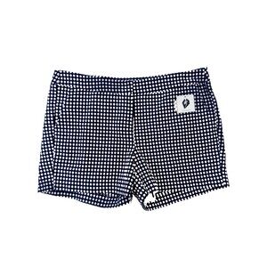 British Women's Khaki Blue & White Polka Dot Cottage Preppy Pocket Shorts 14